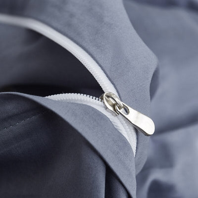 Conjunto De Cama Simples Cinza Azul 100% Algodão