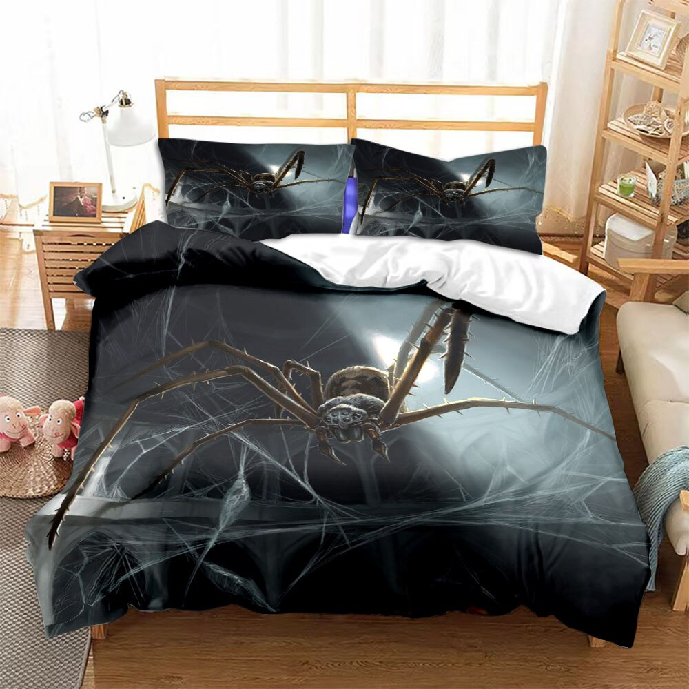 Capa De Edredom De Aranha Em Sua Teia