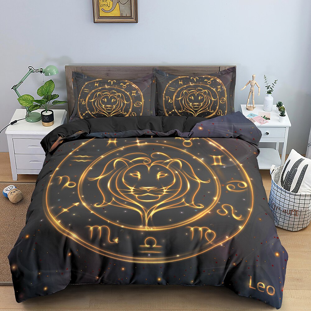 Capa De Edredom Zodiac Leo On Fire