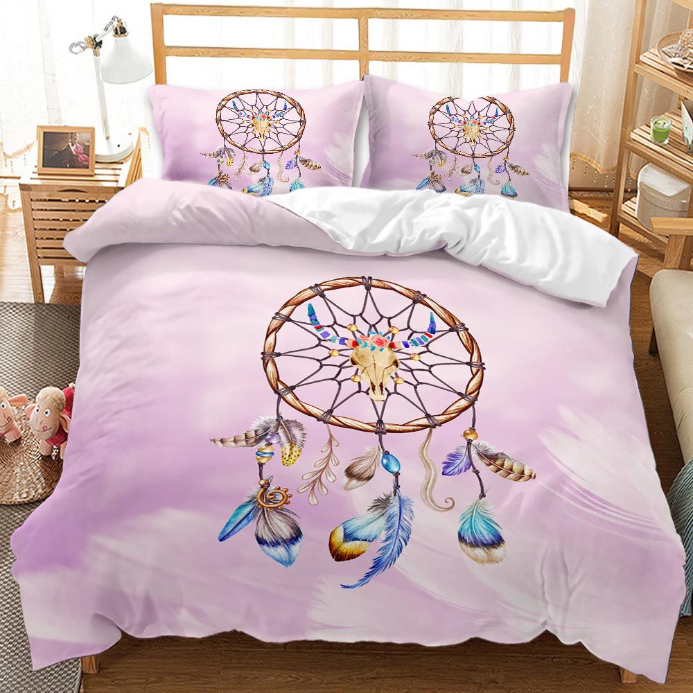 Capa De Edredon Dream Catcher Branco E Rosa