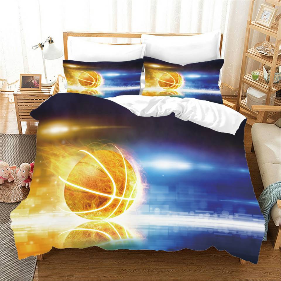 Capa De Edredom De Basquete Em Chamas