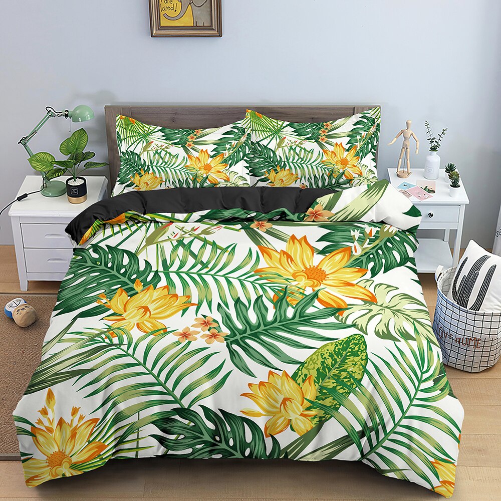 Capa De Edredon Branca Tropical