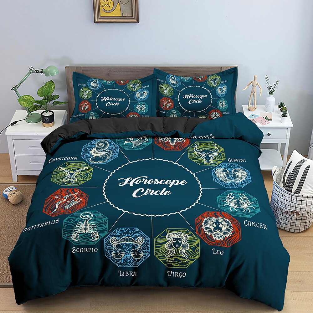 Capa De Edredom Azul Signo Astrológico