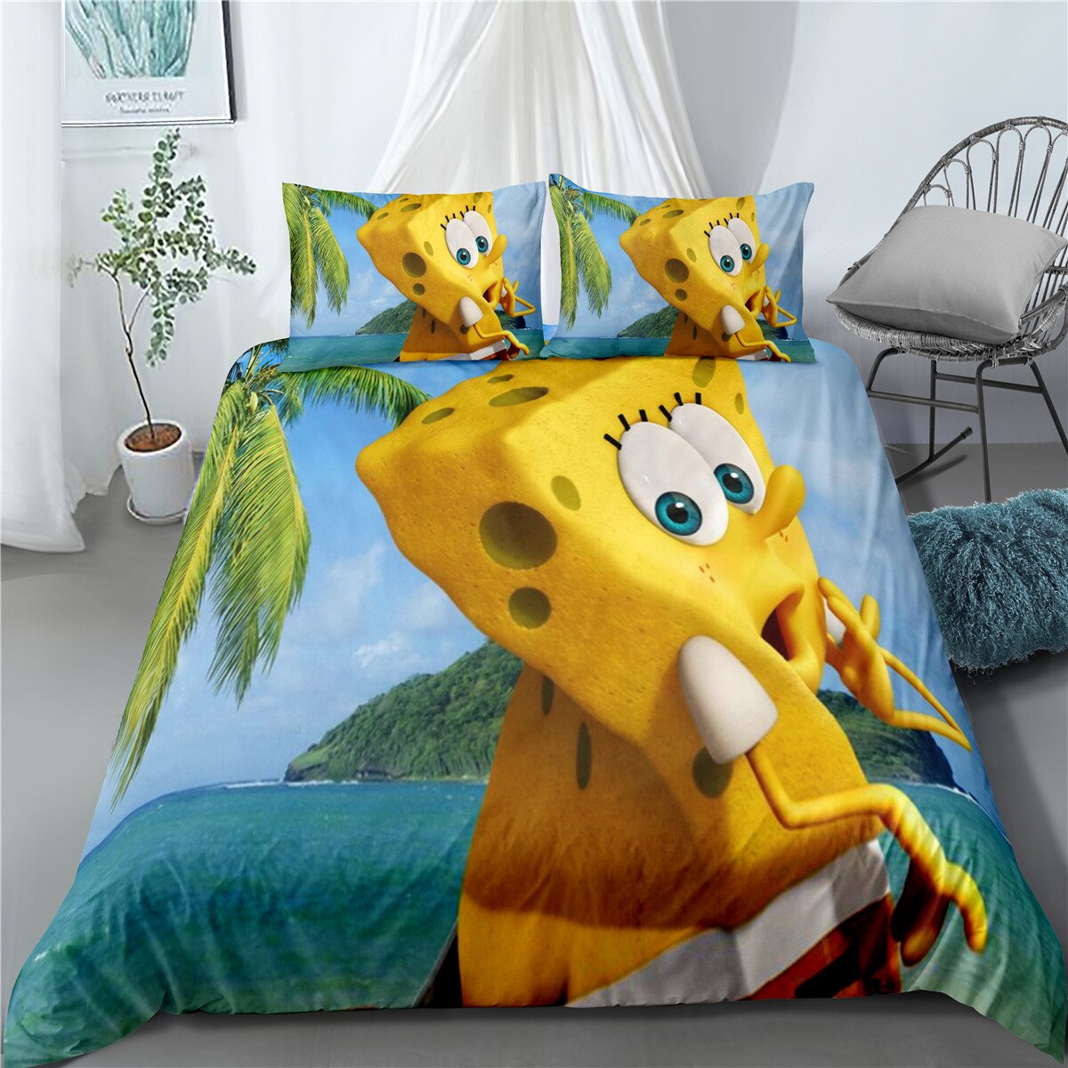 Capa De Edredon Bob Esponja Mostra Sua Bunda