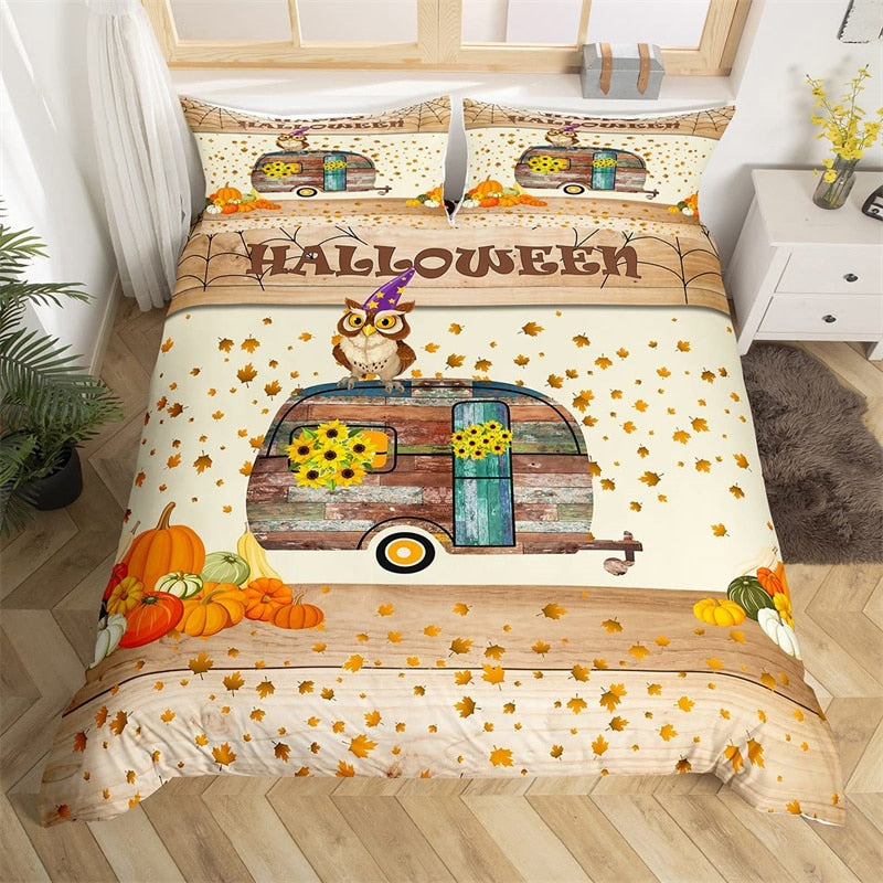 Capa De Edredon De Caravana De Halloween