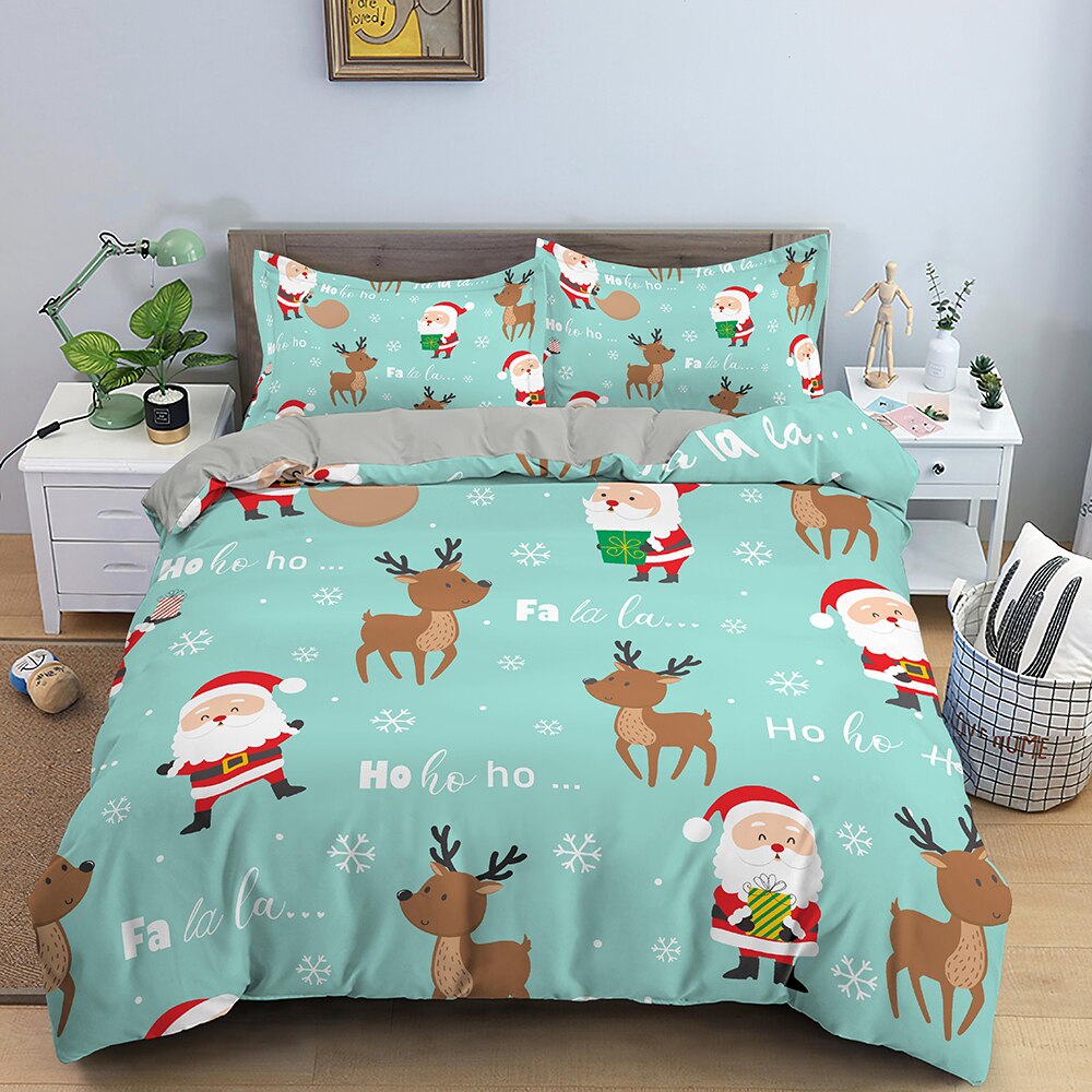 Capa De Edredon Cervo E Papai Noel