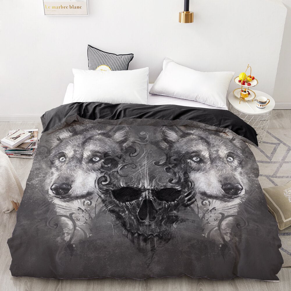 Capa De Edredon Dupla Grey Wolf