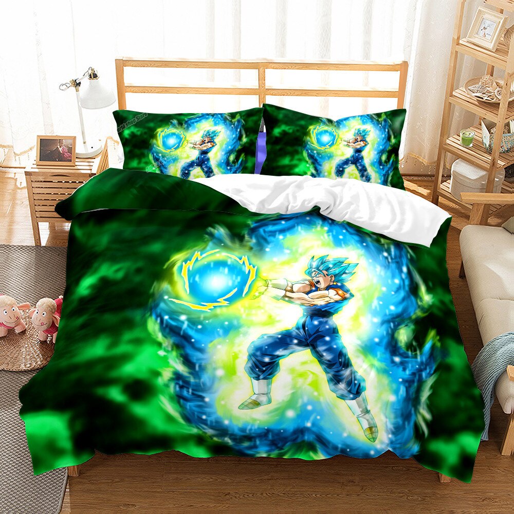 Capa De Edredon Dragon Ball Vegeto Verde E Azul