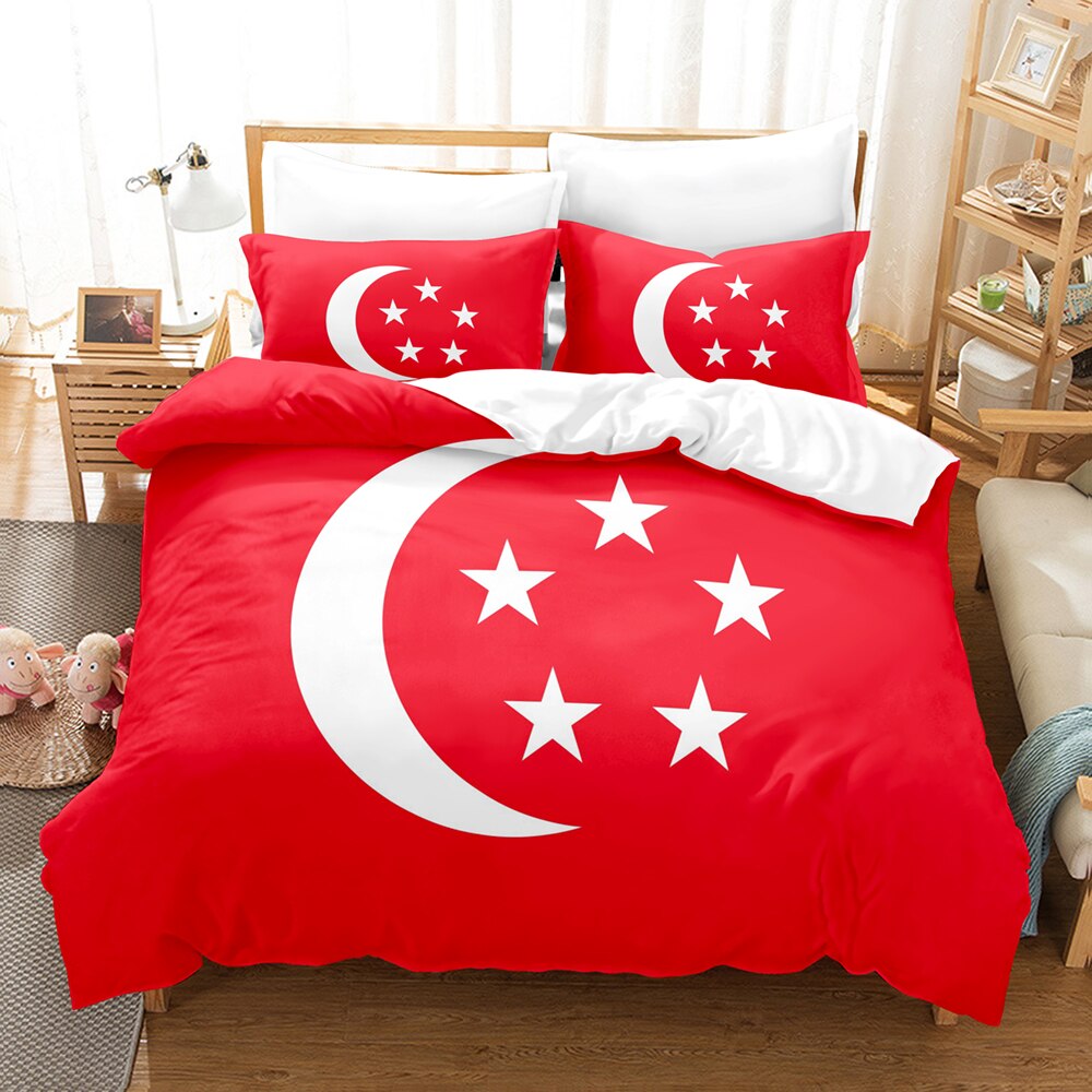 Capa De Edredom Com Bandeira De Cingapura