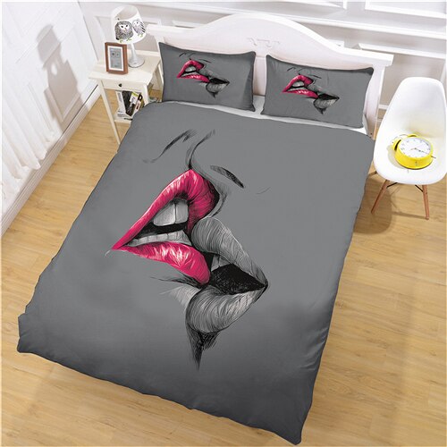 Capa De Edredom Cinza Beijando Pessoa