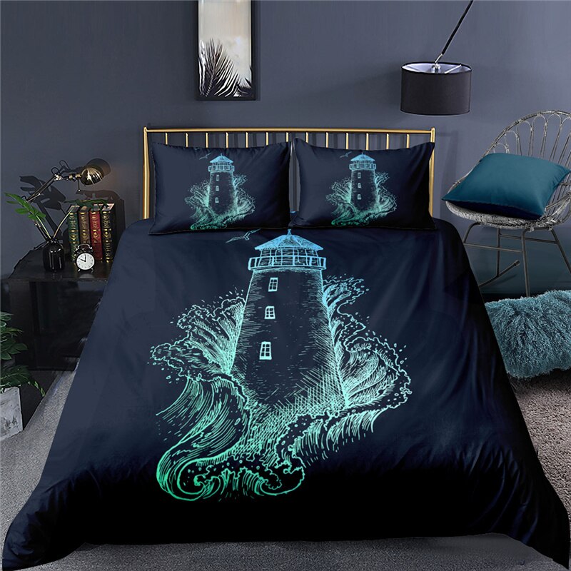 Capa De Edredom Sereia Farol Verde