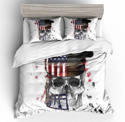 Capa De Edredom De Caveira Americana Vintage
