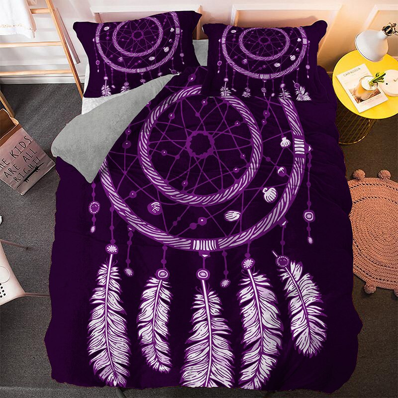 Capa De Edredon Dream Catcher Roxo E Rosa