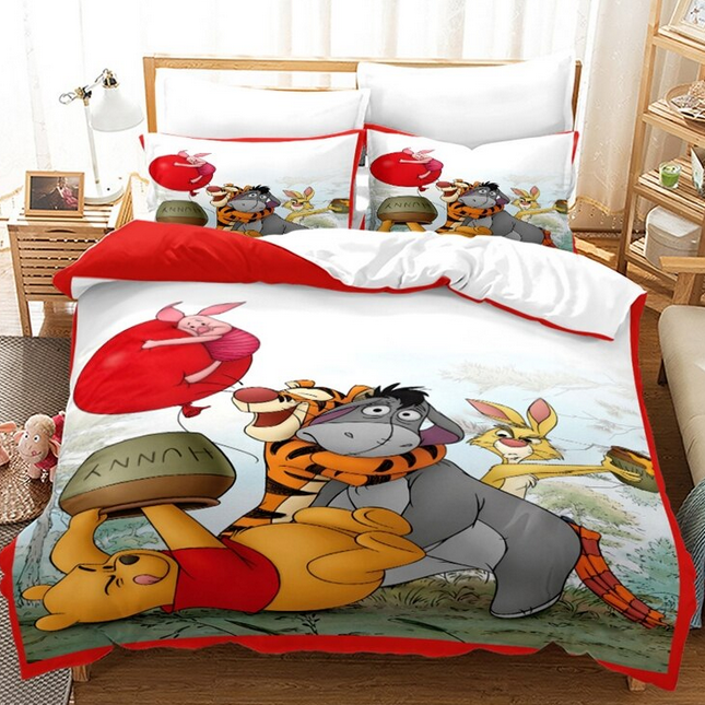 Capa De Edredom Winnie The Pooh Branca E Vermelha