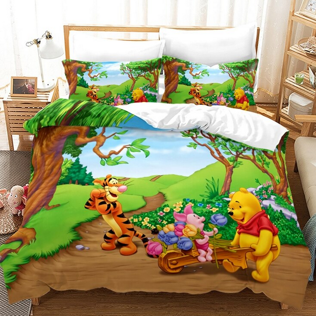 Capa De Edredom Winnie The Pooh Leitão E Tigrão