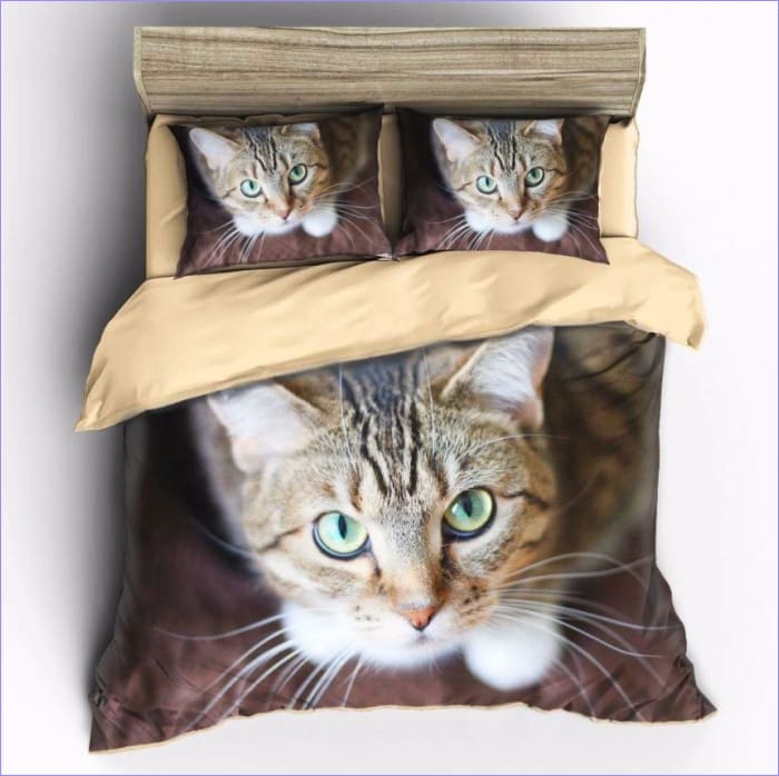 Capa De Edredon Individual Padrão De Gato