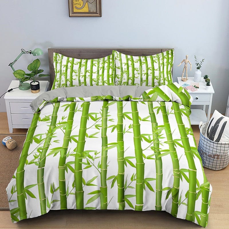 Capa De Edredom De Bambu Verde