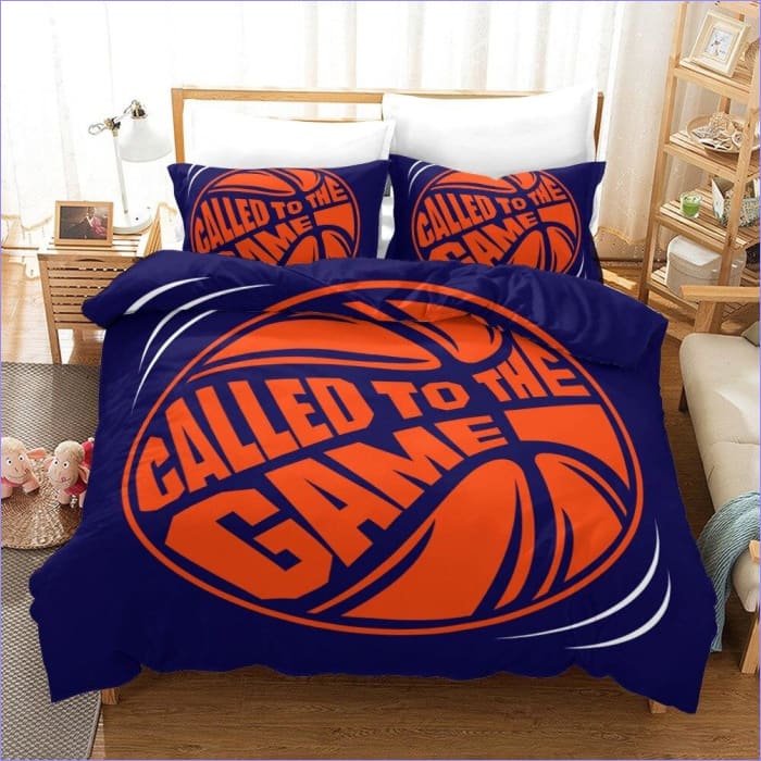 Capa De Edredom De Basquete Azul E Laranja