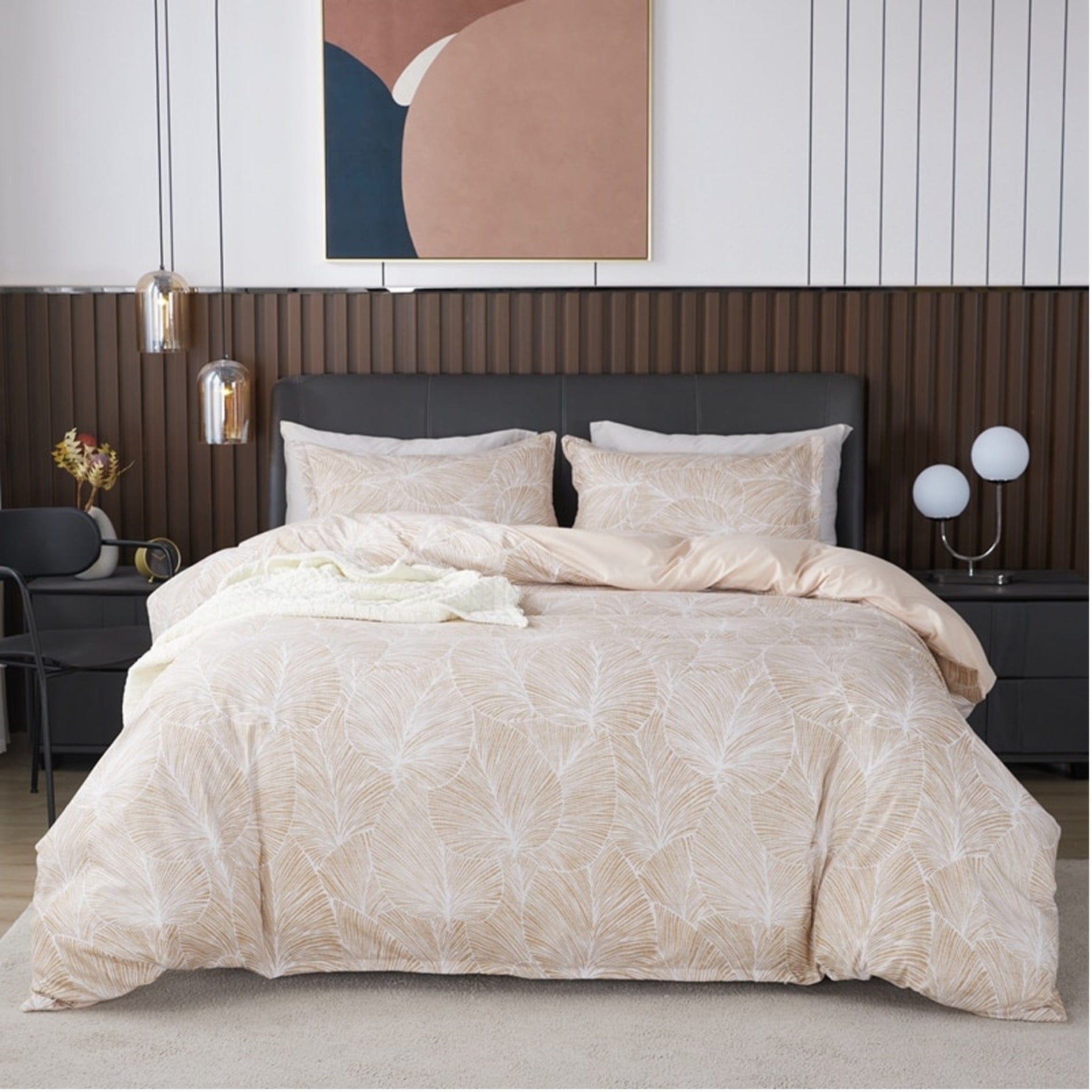 Capa De Edredon Padrão Bege