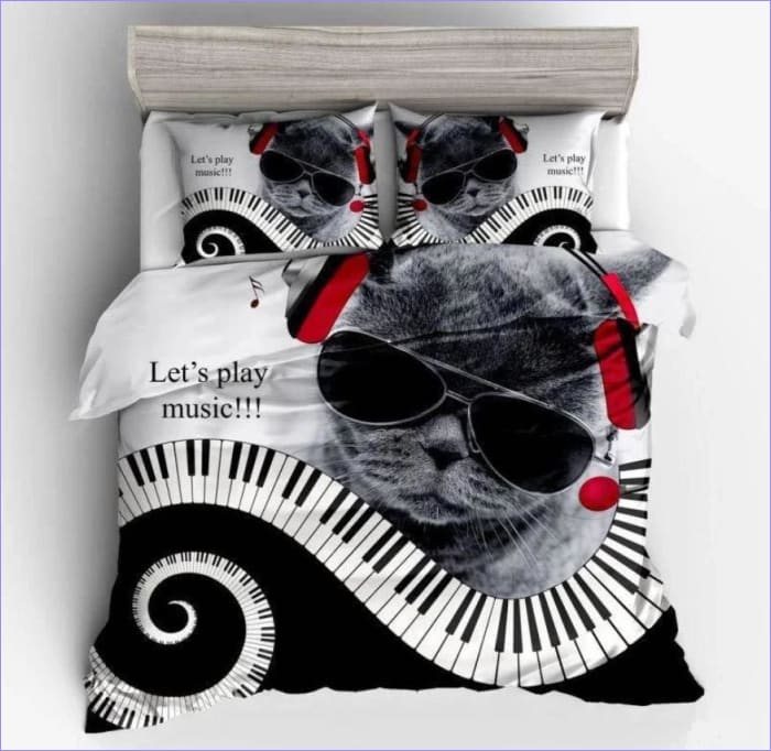 Capa De Edredon Gato Pianista