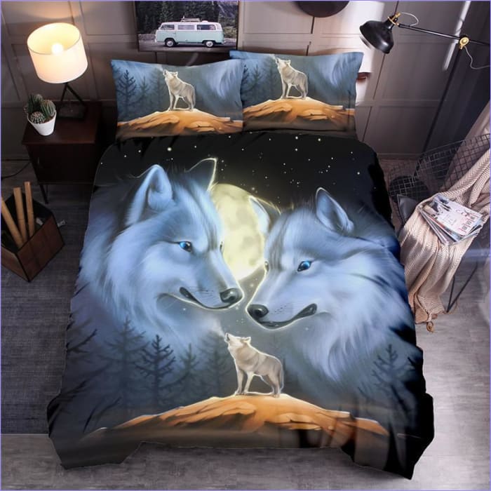 Capa De Edredon De Desenho De Cachorro Lobo