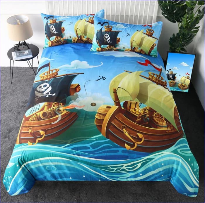 Capa De Edredon Infantil Navio Pirata