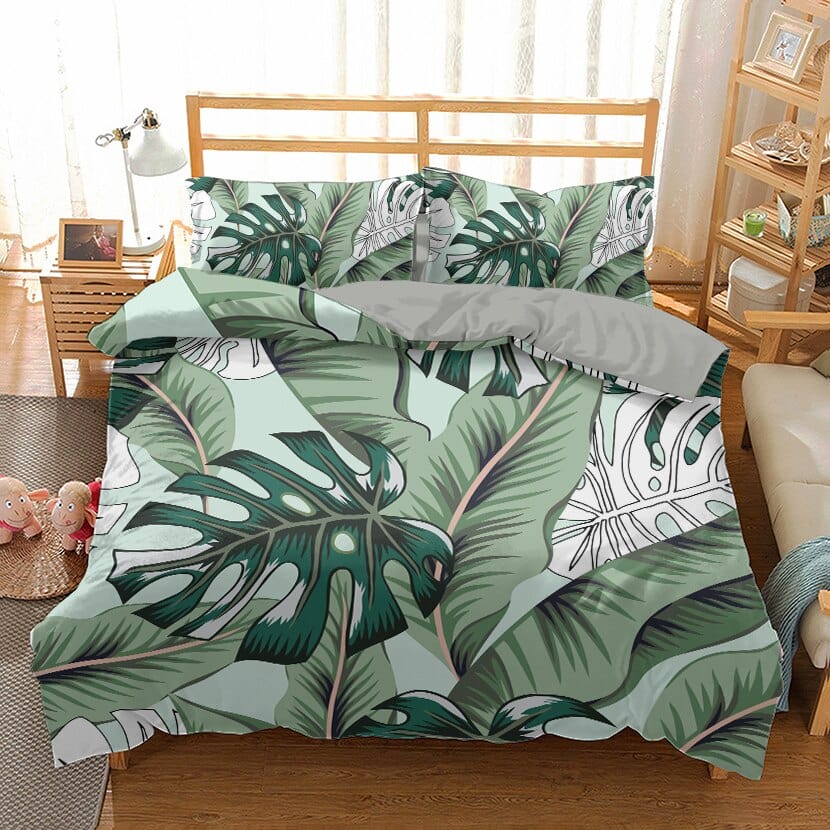 Capa De Edredon De Folhagem Tropical