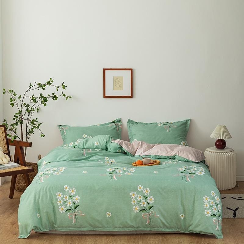 Capa De Edredon Floral Verde