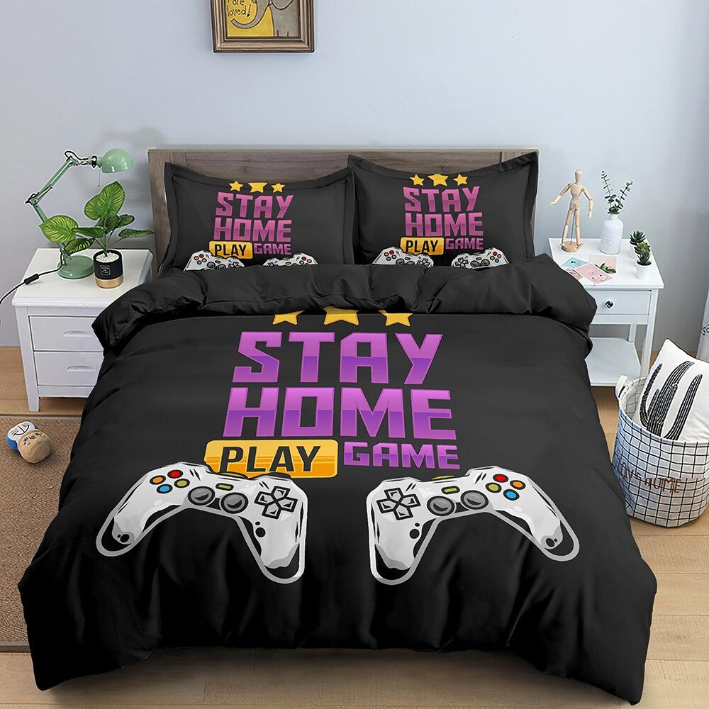 Capa De Edredon Gamer Ficar Em Casa Jogar