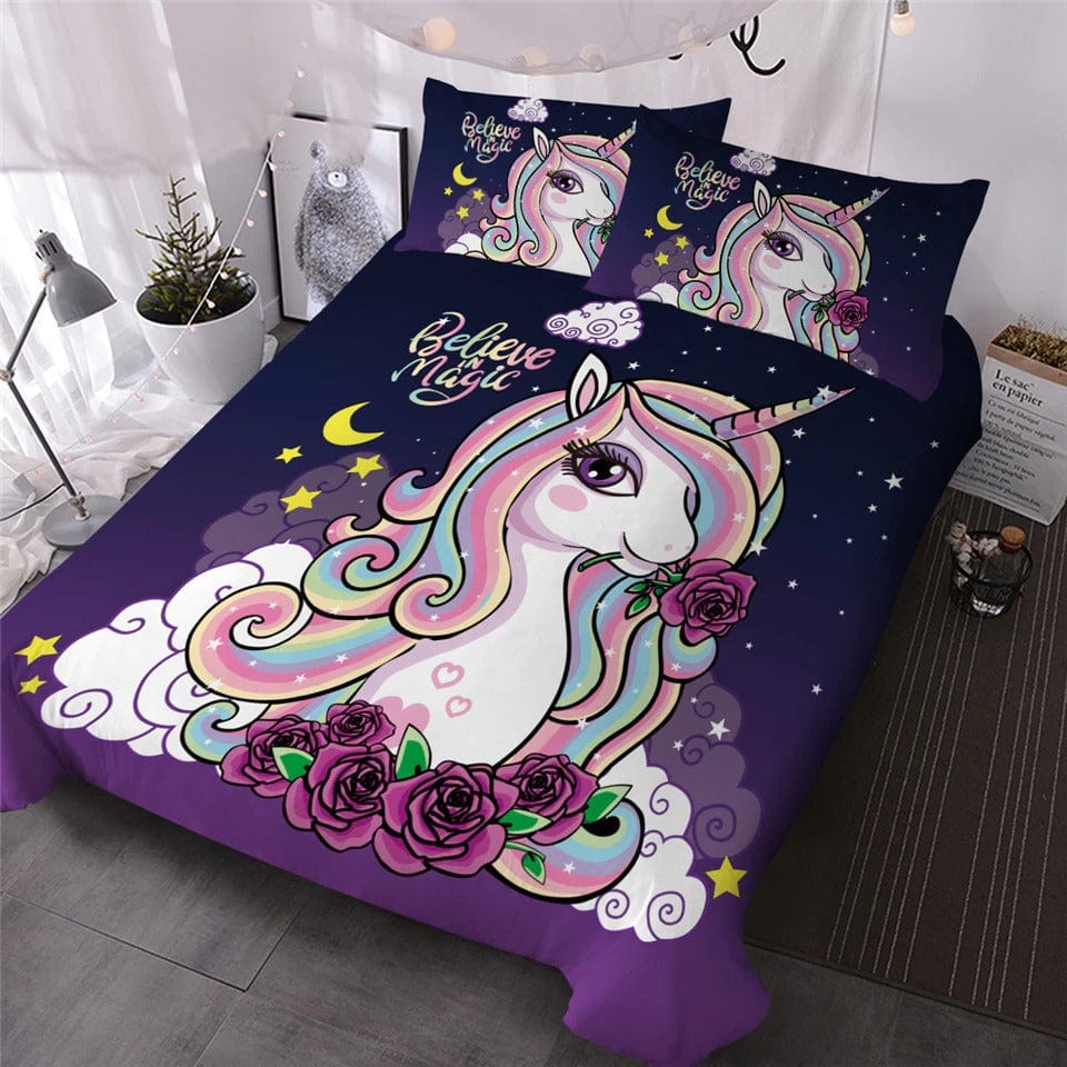Capa De Edredom Unicórnio Para Cama De Casal