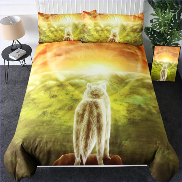 Capa De Edredom Sunrise Wolf