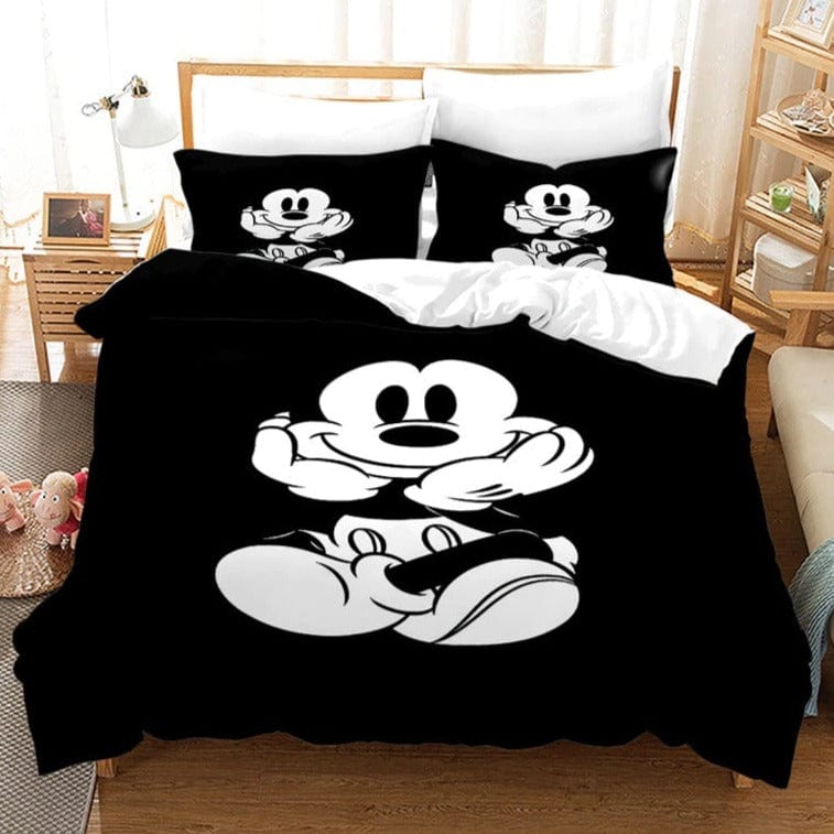 Capa De Edredom Vintage Preta E Branca Do Mickey