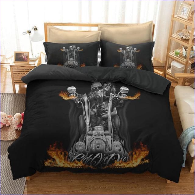 Capa De Edredon Harley Skeleton Biker