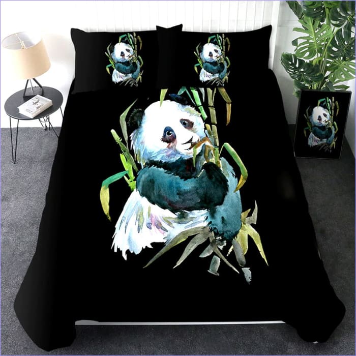 Capa De Edredom De Bambu Panda Aquarela