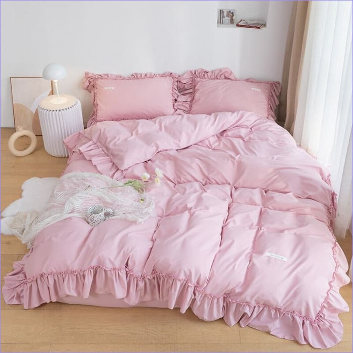 Capa De Edredom Rosa Bordada
