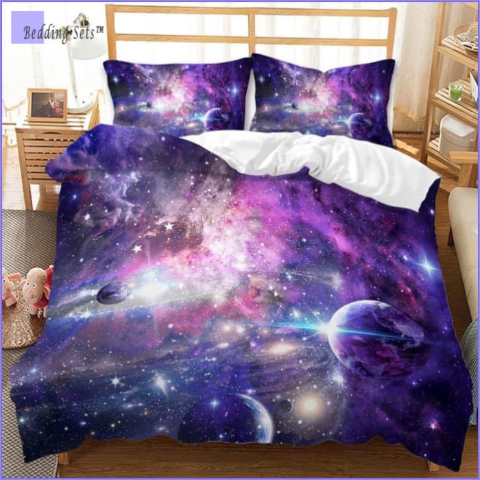Capa De Edredom Dark Matter Galaxy Rosa E Malva