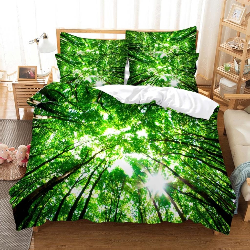 Capa De Edredom Verde Floresta