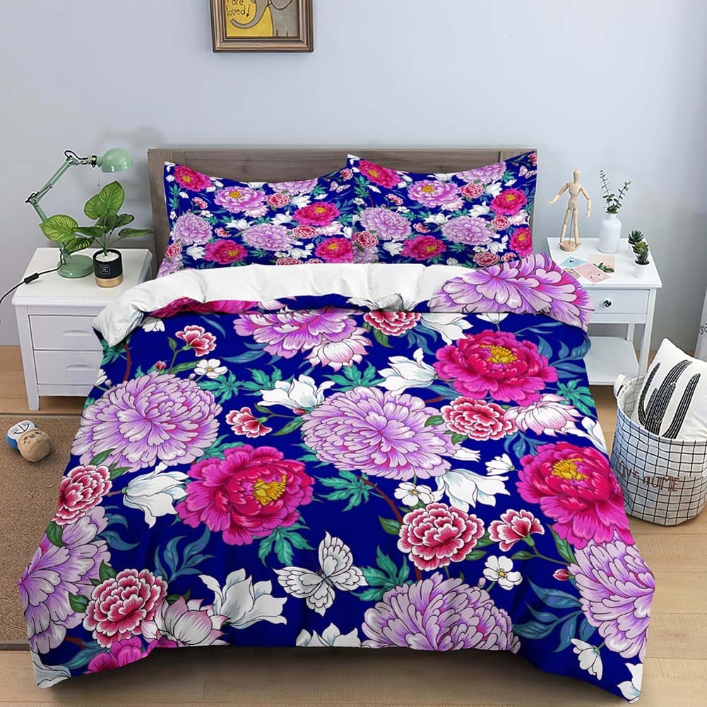 Capa De Edredom Vintage Com Flores Rosa 200 X 200