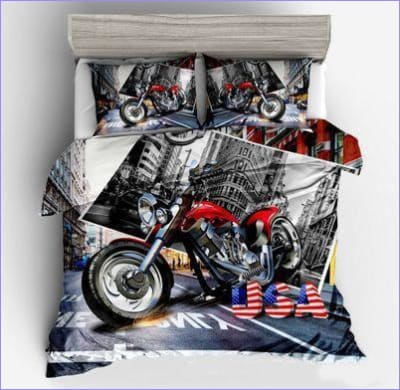 Capa De Edredom Com Motocicleta