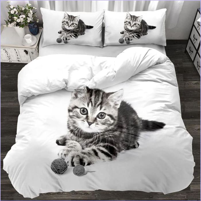 Capa De Edredom Com Padrão De Gato 220 X 240