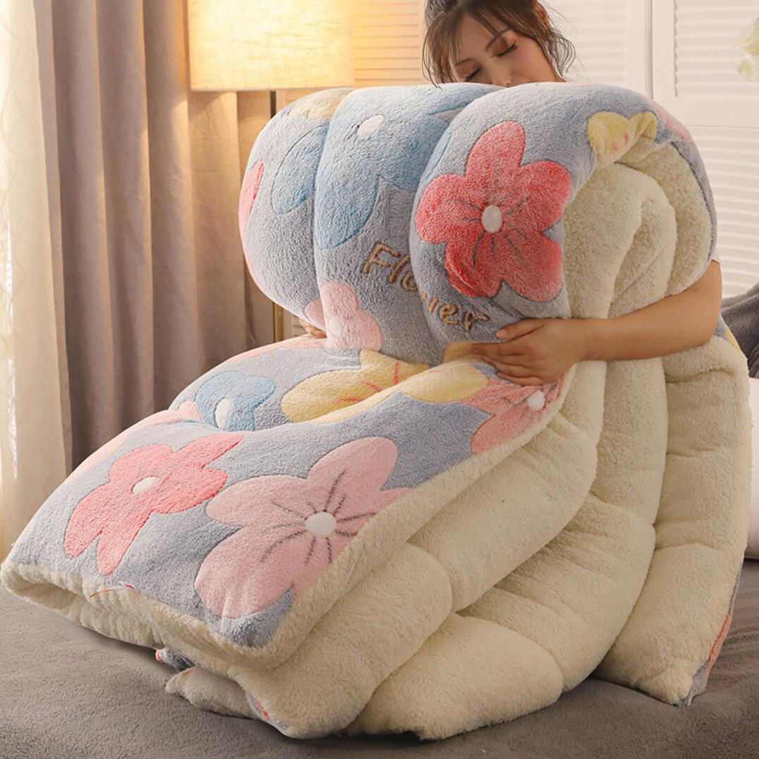 Edredom De Lã Floral Azul