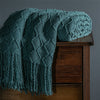 Cobertor De Tricô Azul Marinho Quente Para O Inverno