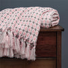 Cobertor De Malha Xadrez Rosa Quente Para O Inverno