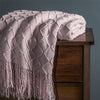Cobertor De Tricô Rosa Pálido Quente Para O Inverno