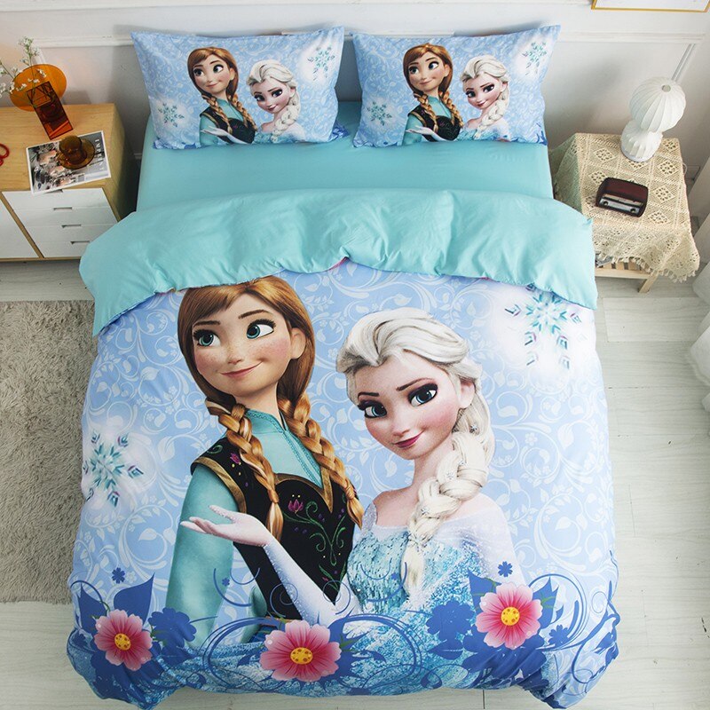 Conjunto De Cama Azul Anna E Elsa