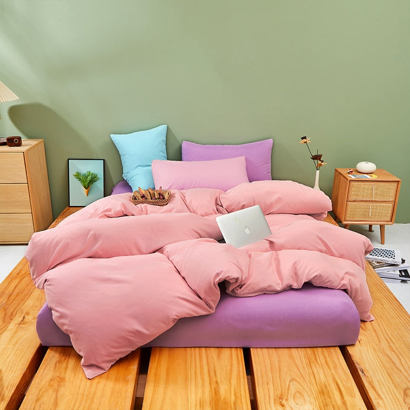 Conjunto De Cama Rosa Pastel