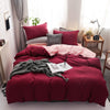 Conjunto De Cama Reversível Vermelho E Rosa