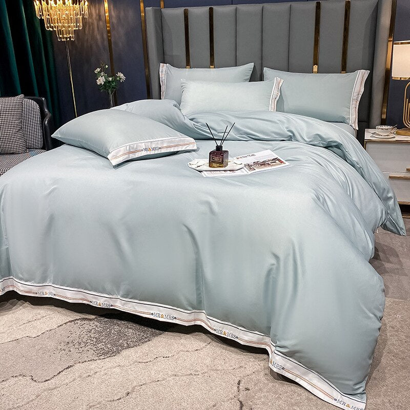 Conjunto De Cama Cinza 100% Algodão