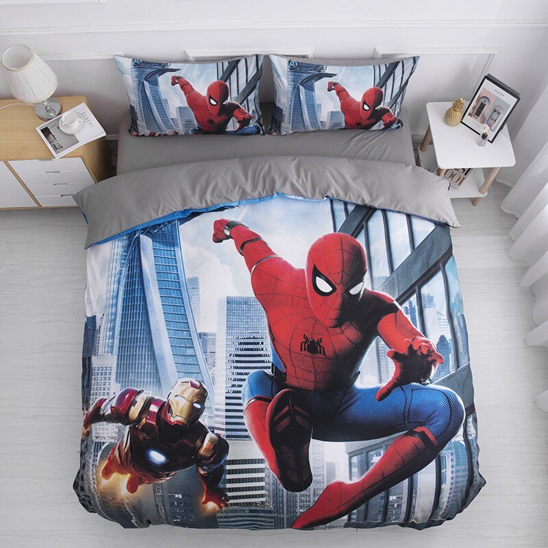 Jogo De Cama Dos Vingadores Homem Aranha E Homem De Ferro