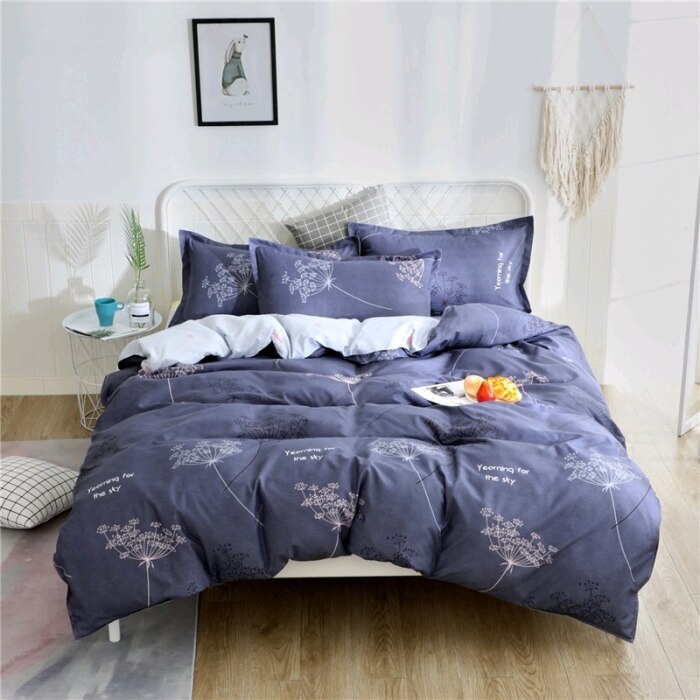 Conjunto De Cama Escandinavo Azul Escuro